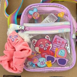 Disney Turning Red Crossbody Bag with Pink Scrunchie